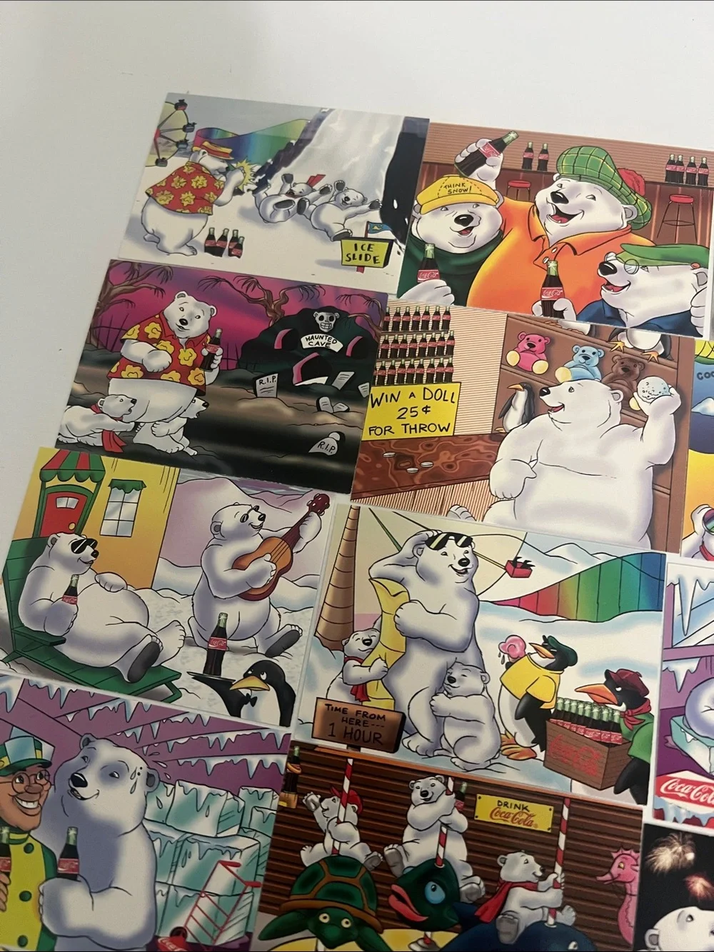 1996 South Pole Vacation Coca Cola Polar Bears Trading Cards (15) - Lot #3